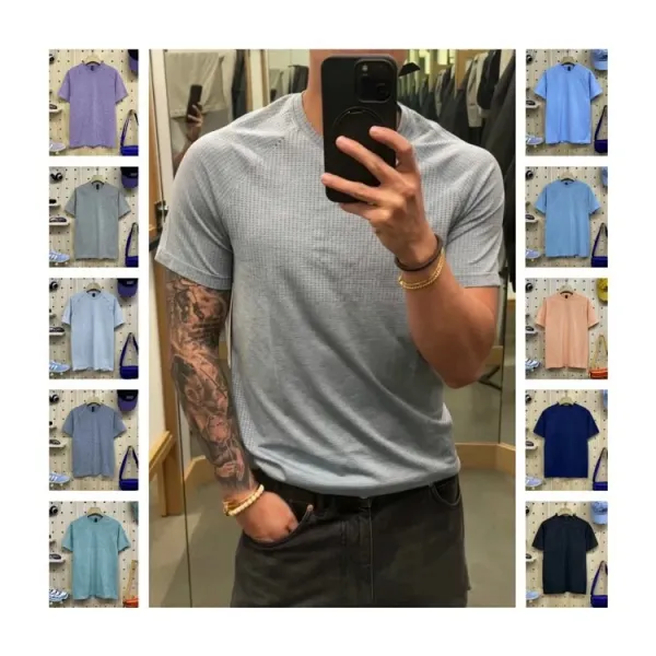 Design Textured Performance T-Shirt Gray - 1