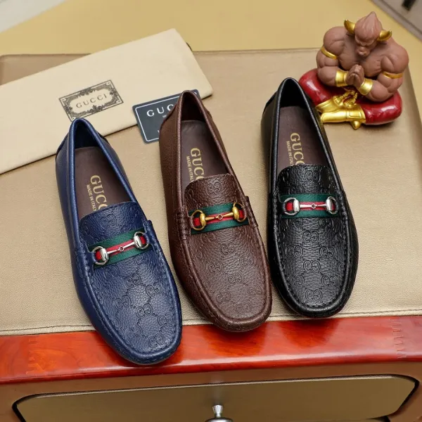 Gucci Horsebit Loafer Black Guccissima Leather Loafers - 12