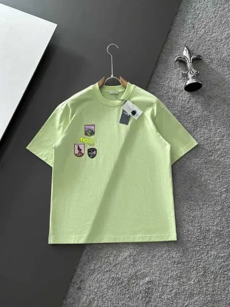 Design Patchwork Logo Lime Green T-Shirt - 1