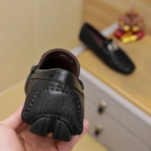 Salvatore Ferragamo Gancini Loafer Black Python-Embossed Leather Loafers - 5