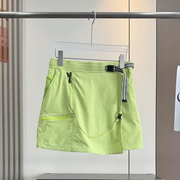 Design Wrap Skirt Shorts Lime Green Functional Sporty Shorts - 12