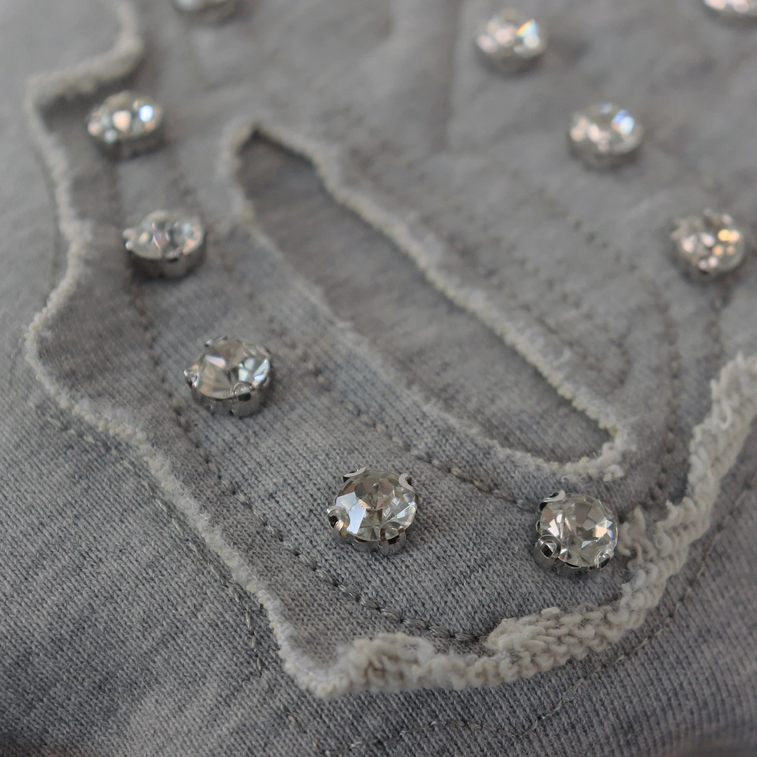 Design Studded Gun Motif Hoodie and Sweatpants Set Gray - 6