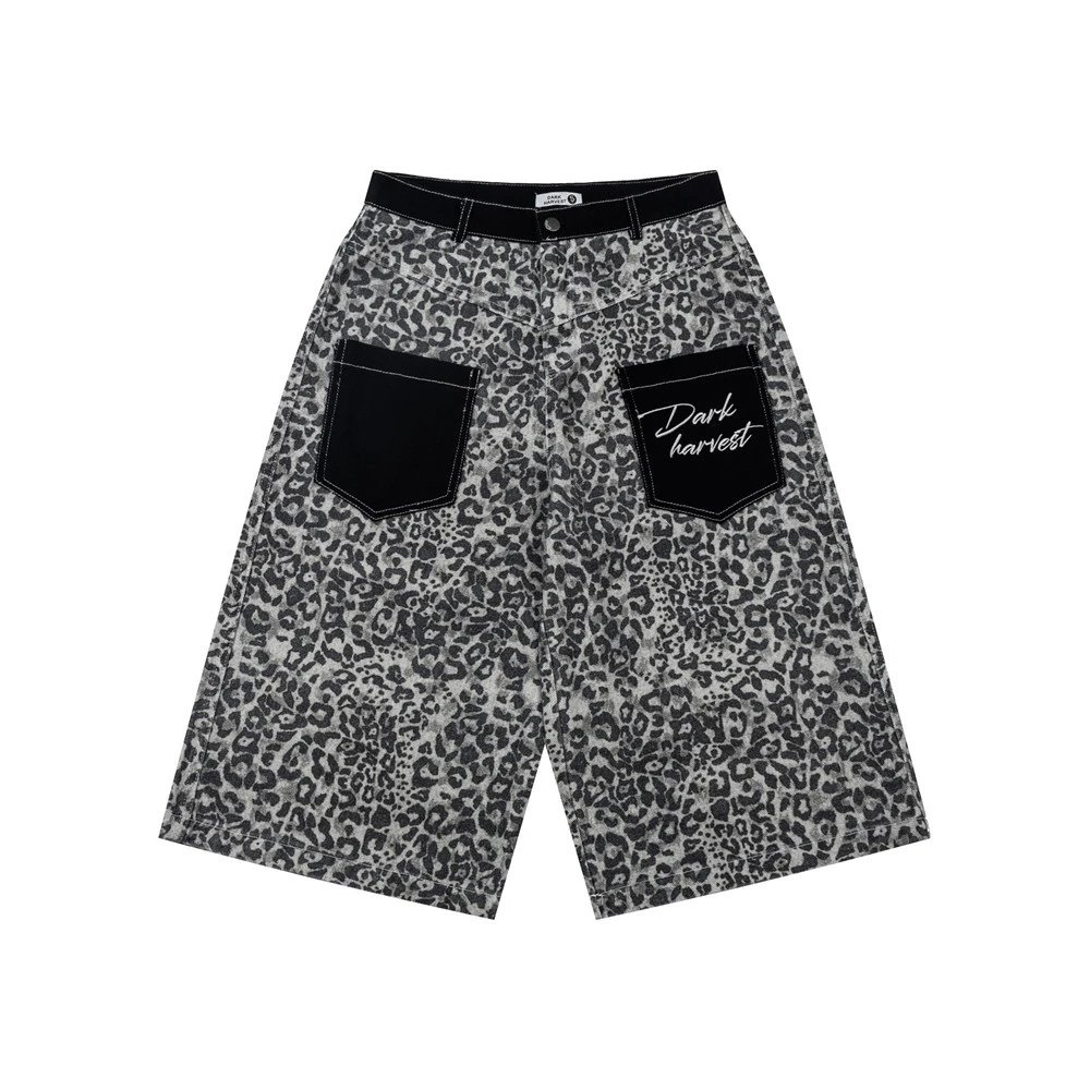 Design Dark Harvest Leopard Print Wide-Leg Shorts