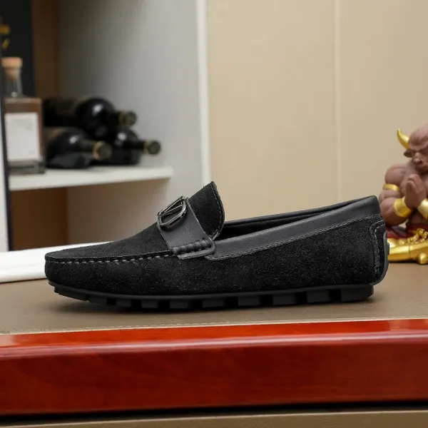 Valentino Garavani VLogo Loafer Navy Suede Loafers - 4