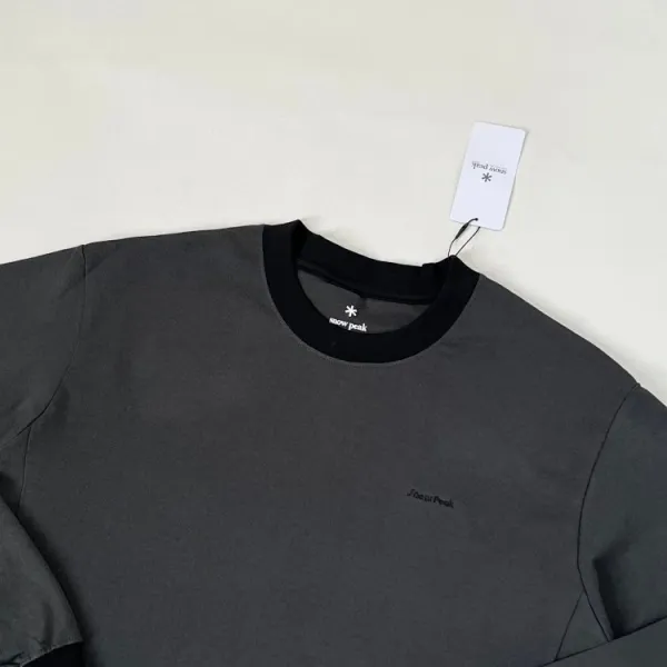 Arc'teryx Snow Peak Base Layer T-Shirt Gray and Striped Beige / Blue T-Shirts - 18