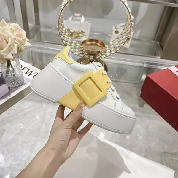 Balenciaga Triple S Platform Sneakers White Yellow Chunky Sneakers - 1