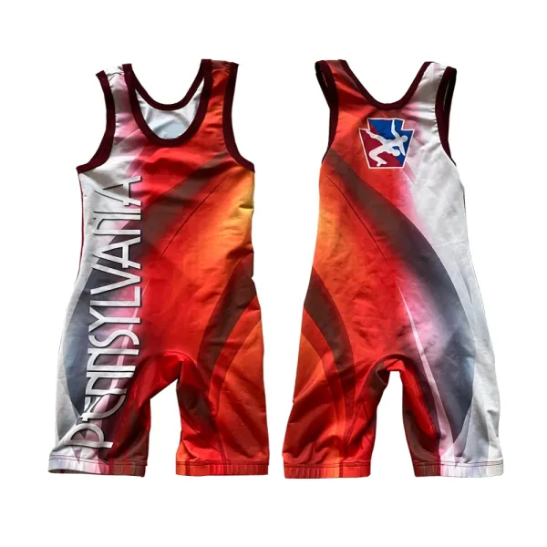 Design Pennsylvania Wrestling Singlet Multicolor Activewear - 1