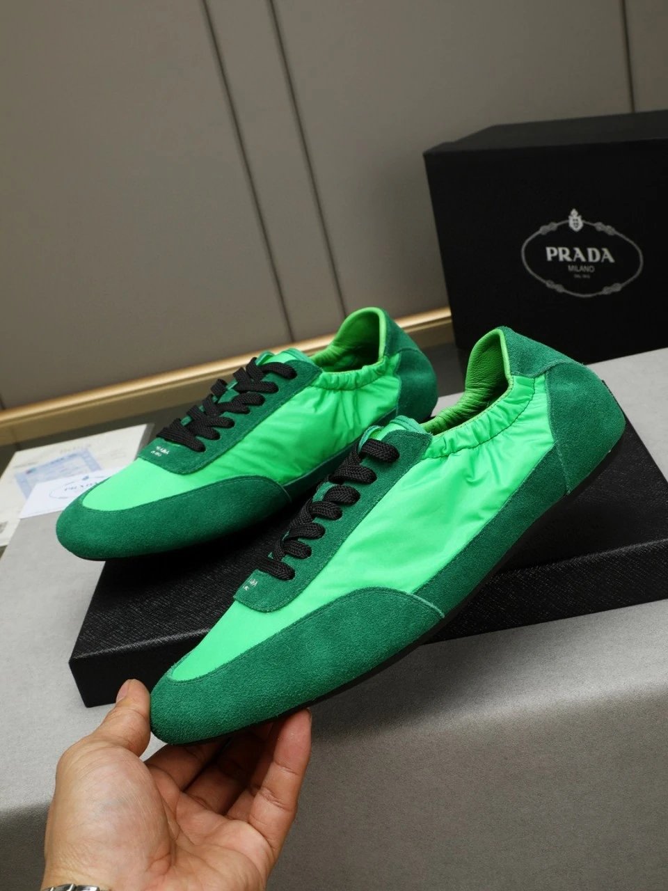 Prada Re-Nylon Sneakers Pink and Black - 7
