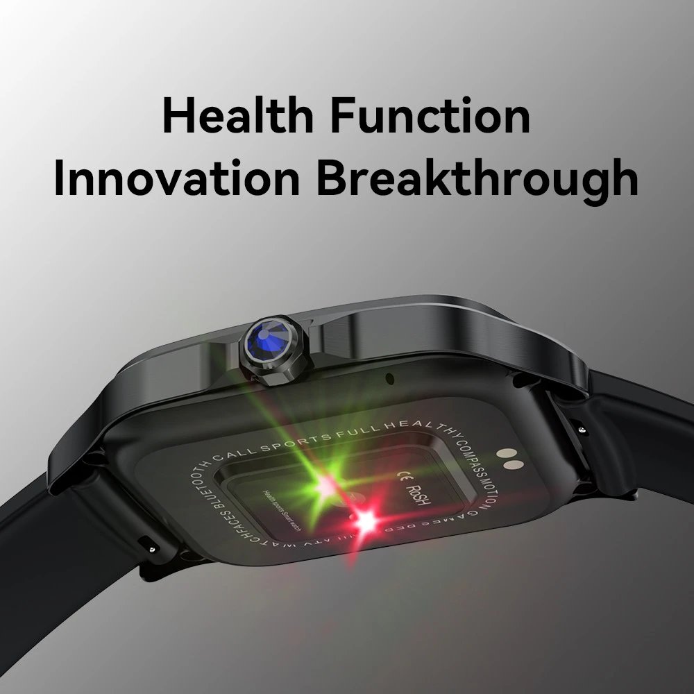 Design Smartwatch with Brown Leather Strap Black Case - 9