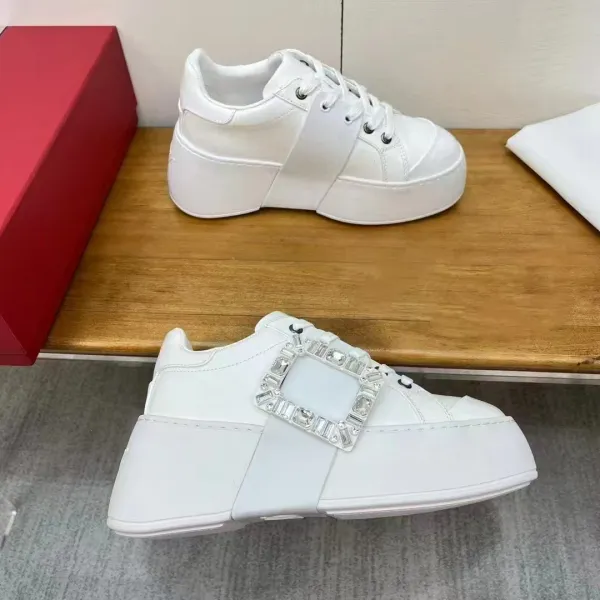 Valentino Garavani Rockstud Spike White Platform Sneakers Chunky Sneakers - 1