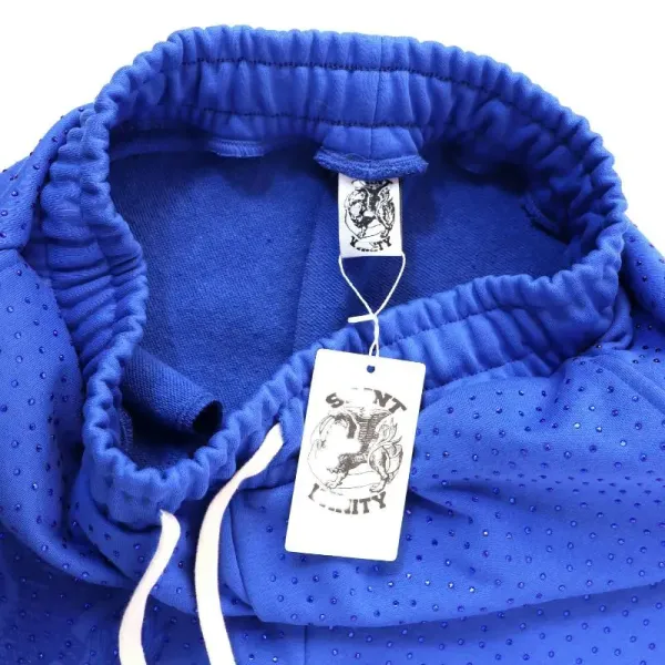 Design Perforated Mesh Shorts Blue - 16