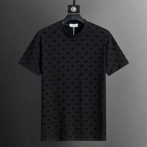 Design All-Over Logo Print Black T-Shirt - 1
