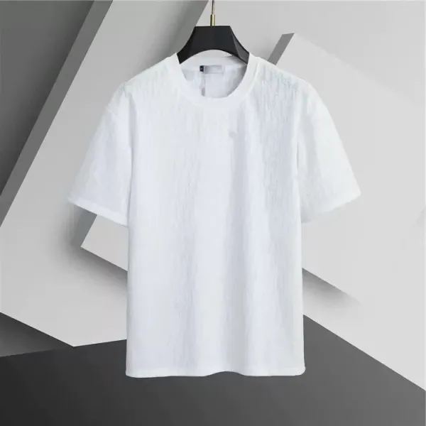 Design Minimalist Textured White T-Shirt - 1