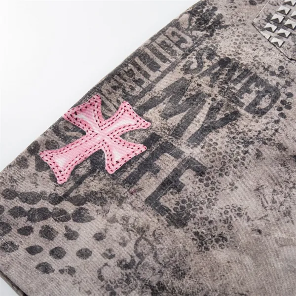 Chrome Hearts Distressed Print Shorts Gray - 10