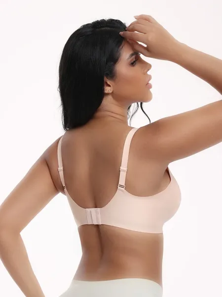 Design V-Neck Seamless Bra Black Underwear - 4