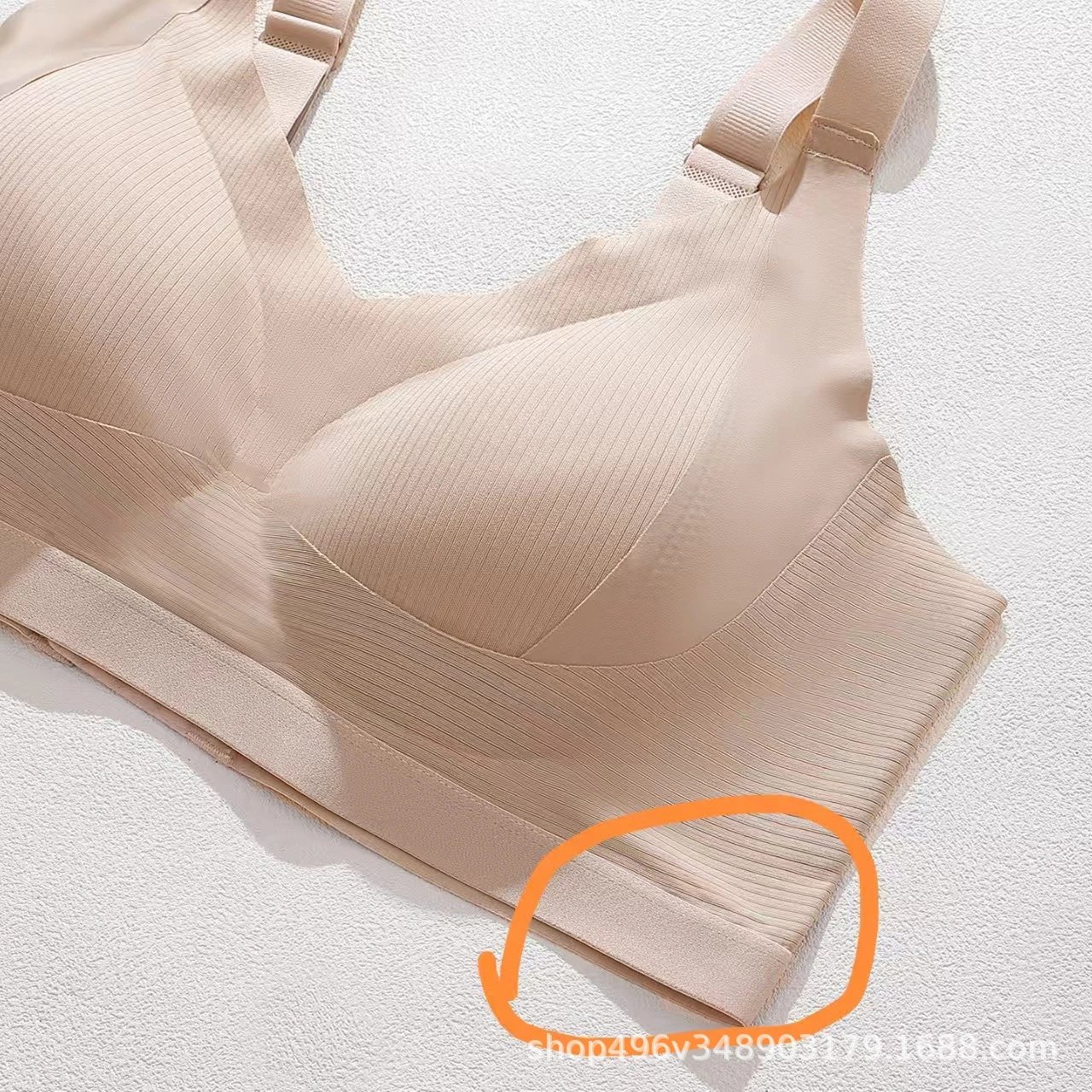 Design Seamless Ribbed Nude Wireless Bralette Underwear - 12