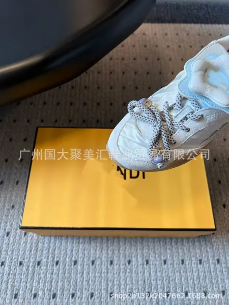 Fendi Bow-Strap Pink Suede Sneakers - 19
