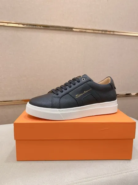 Design Santoni White Leather Sneakers - 5