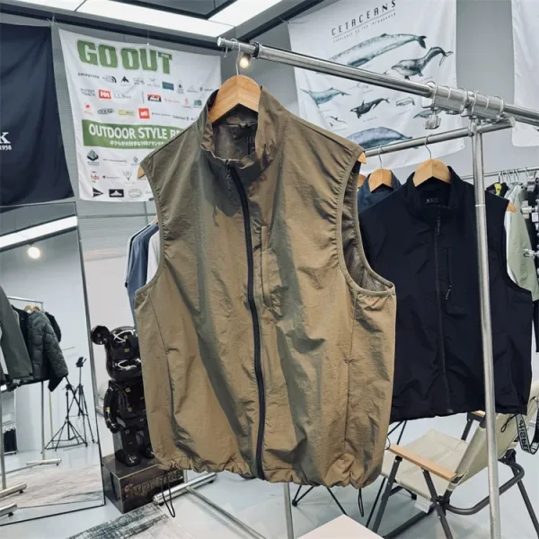Design Cetaceans Outdoor Vest Khaki Vest Outerwear.vest - 8