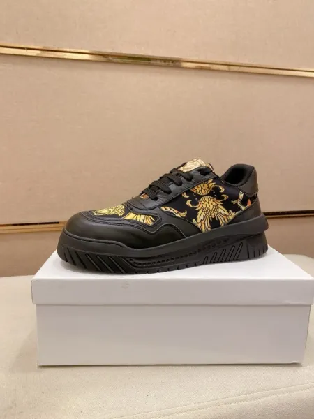 Versace Medusa Baroque Print Black Chunky Sneakers - 11