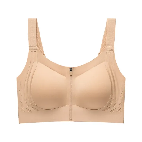 Design Front-Zip Seamless Nude Bralette Underwear - 1