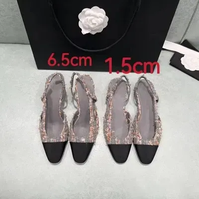 Chanel Two-Tone Gold and Black Slingback Heels - 27