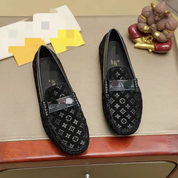 Louis Vuitton Monogram Velvet Loafers Black - 1