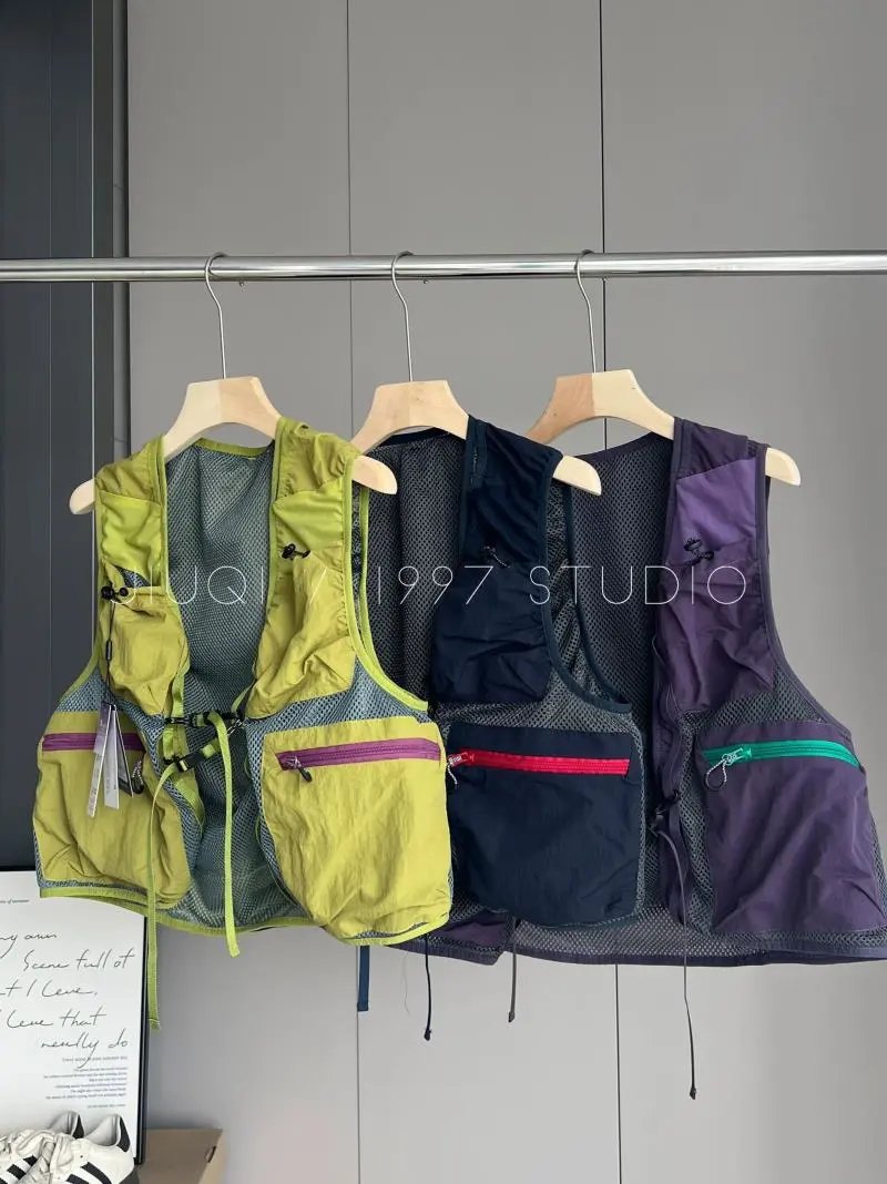 Design Utility Mesh Vest Navy with Red Zipper Accents Vest - 2