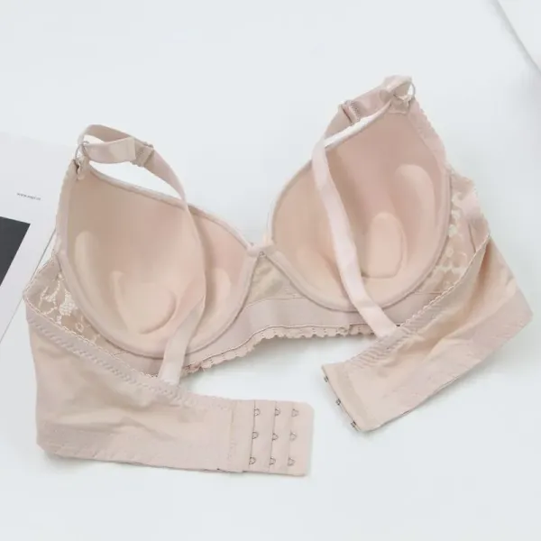 Design Lace Trim Satin Underwire Bra in Dusty Rose Underwear - 25