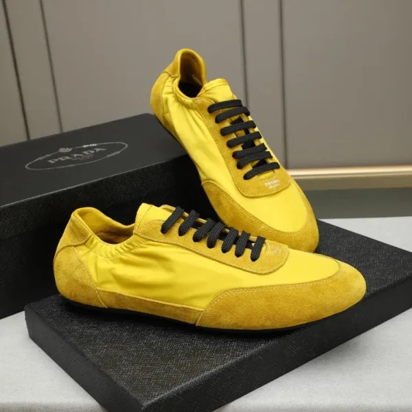 Prada Re-Nylon Sneakers Yellow Suede and Nylon - 1