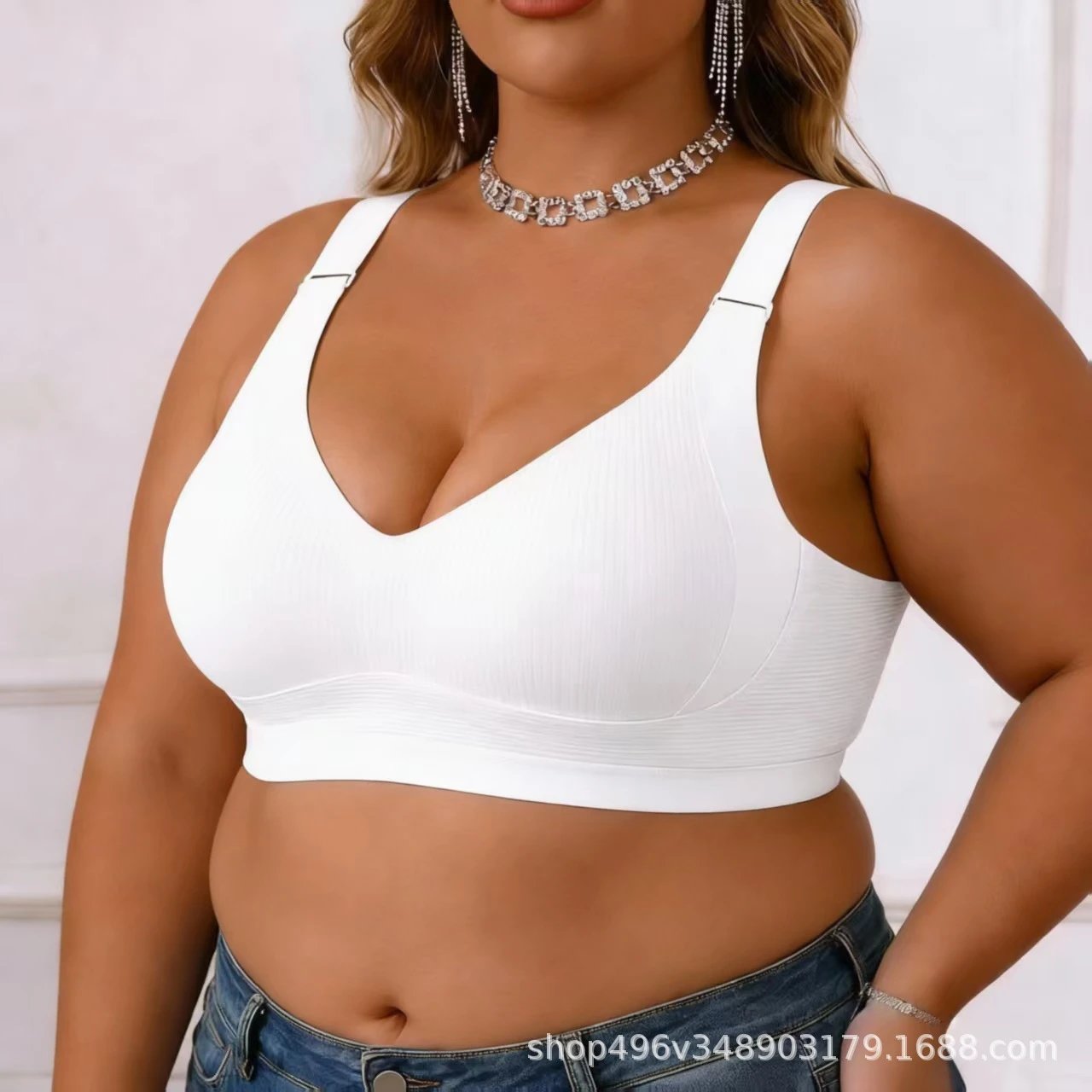 Design Seamless Ribbed Nude Wireless Bralette Underwear - 6