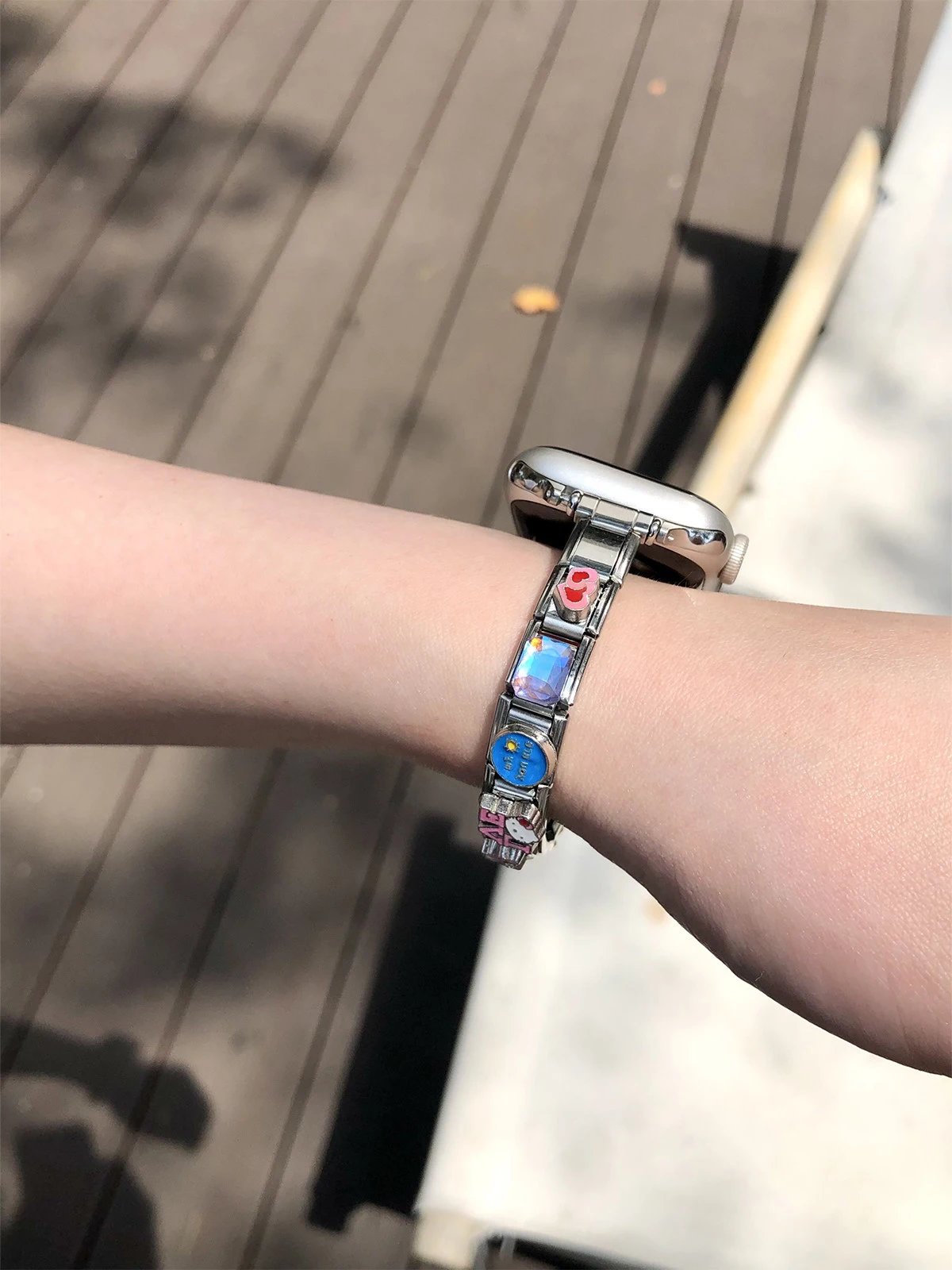 Apple Watch with Custom Charm Bracelet Strap Multicolor Smartwatch - 9