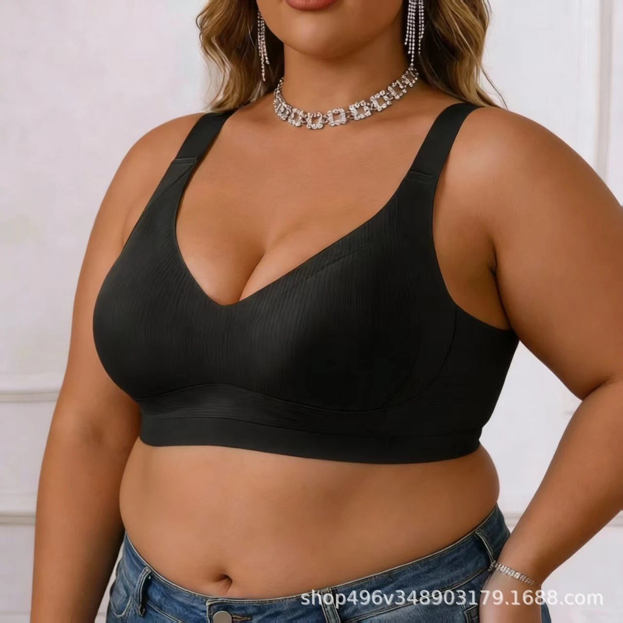Design Seamless Ribbed Nude Wireless Bralette Underwear - 4