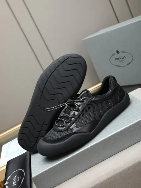 Prada Re-Nylon Mesh Sneakers Gray and Amber - 14