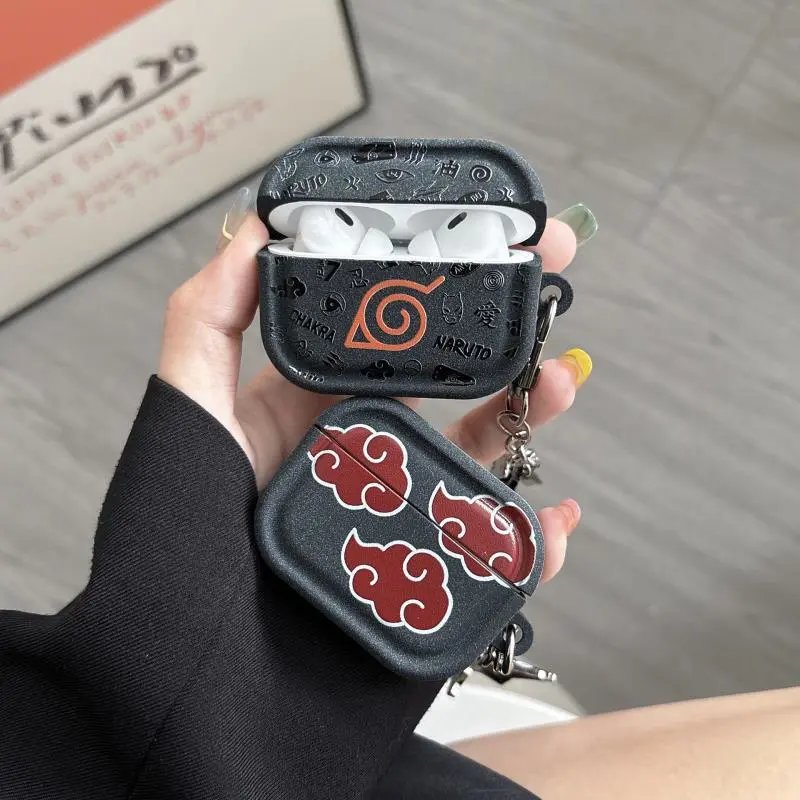 Design Naruto Akatsuki Cloud AirPods Case with Kunai and Shuriken Charm Accessory Phone Accessories - 5
