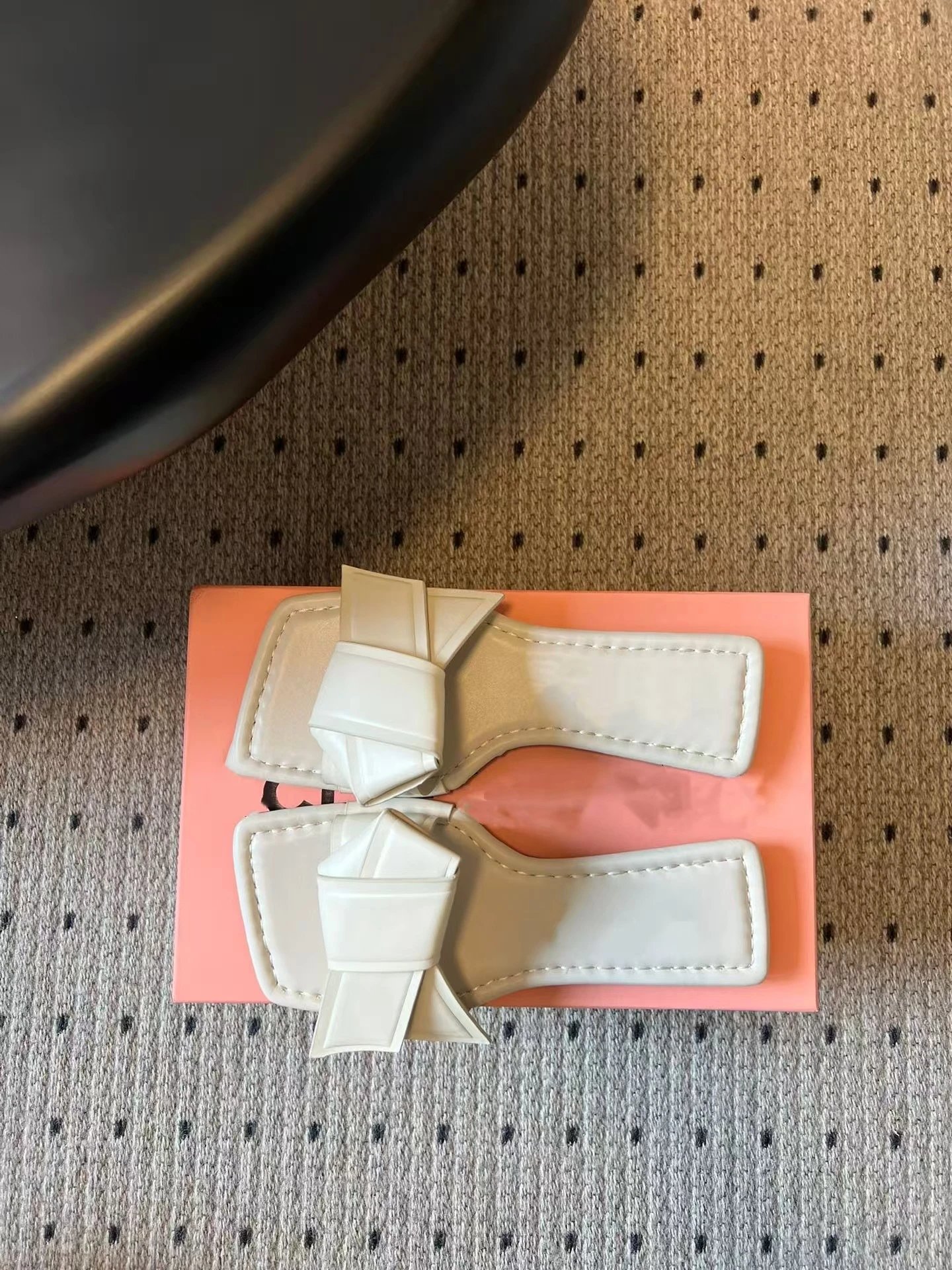 Jacquemus Le Chiquito Bow Slide Sandals Beige Slippers - 12
