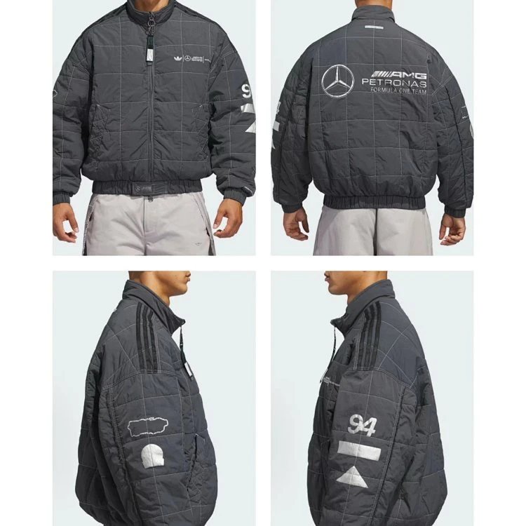 Design Mercedes-AMG Petronas Formula One Team Racing Jacket Black Outerwear Jacket - 11