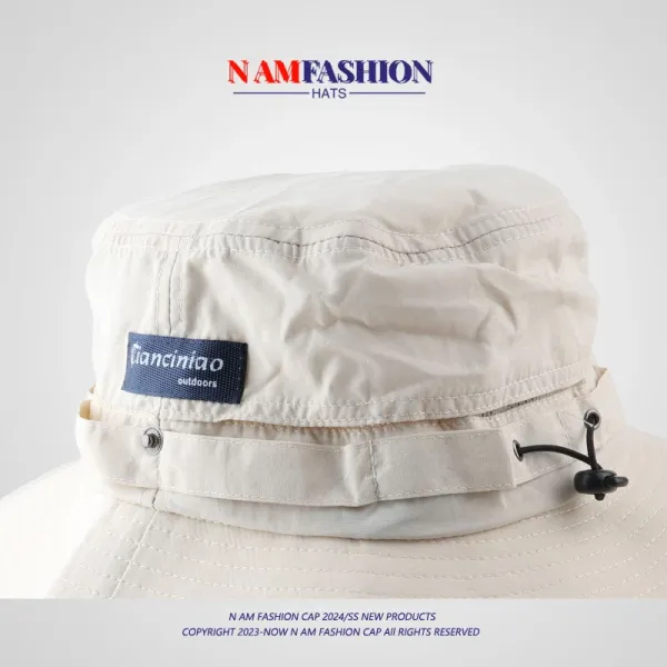 Design N AM Fashion Bucket Hat Beige Outdoor Hat Bucket Hat - 8