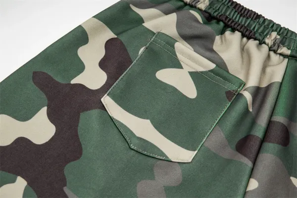Design Music Note Print & Camo Sweatpants Set - 16