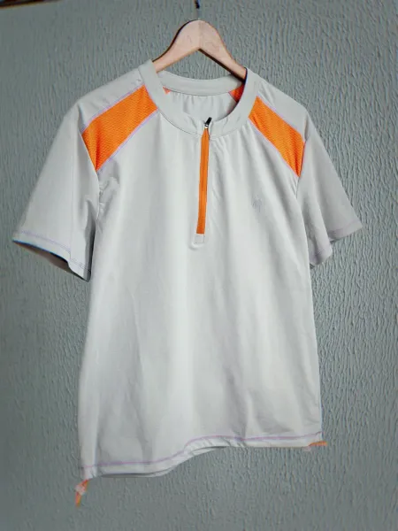 Design JIYEMOUNTAIN Graphic Print Performance T-Shirt Gray with Orange Accents T-Shirts - 6