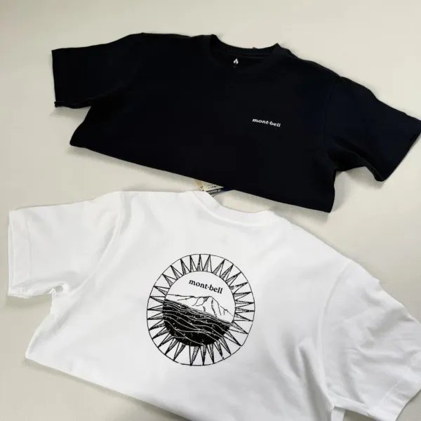 Design Montbell Sun Mountain Graphic T-Shirt Black + Montbell Ultralight Crossbody Bag Purple T-Shirts - 19
