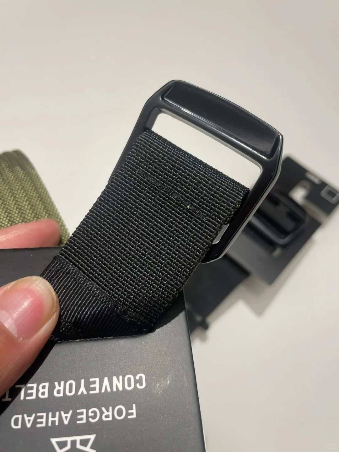 Design Conveyor Belt 38mm Olive Green Canvas Belt - 18