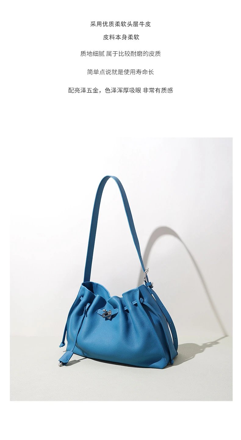 Hermès Picotin Lock Drawstring Bag Blue Togo Leather Shoulder Bag - 3