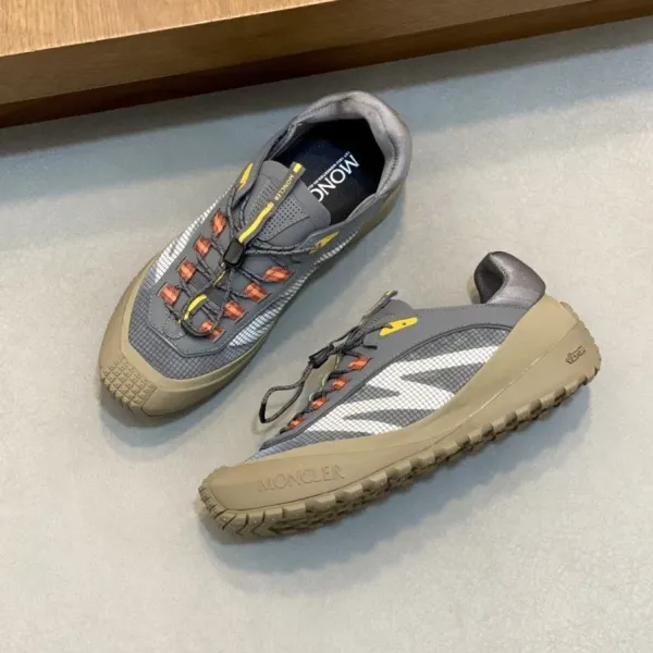 Moncler Trail Runner Gray Beige Orange Sneakers - 1