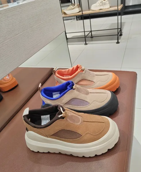 Design Chunky Platform Slip-On Sneakers Orange Beige - 4