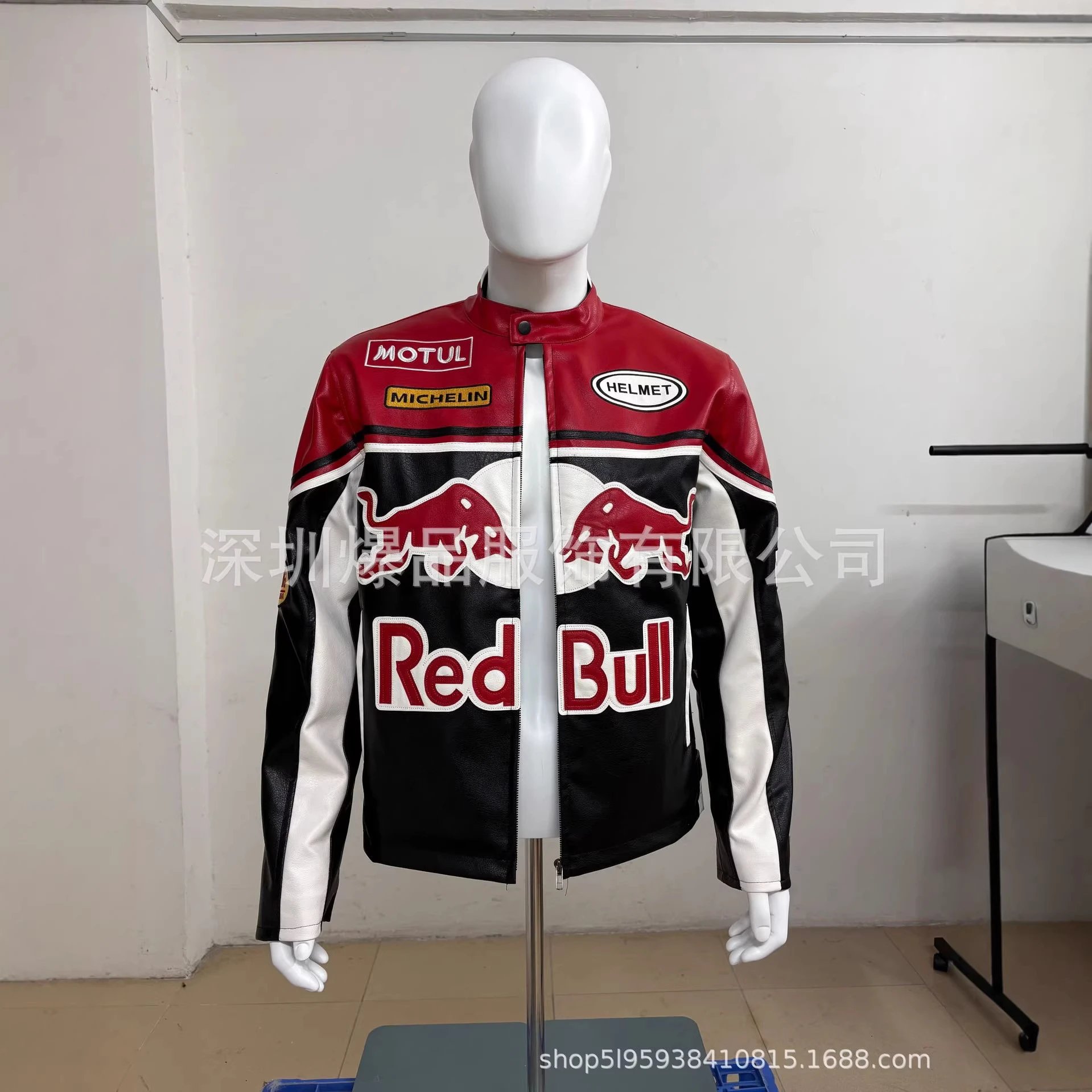 Racing Jacket Mercedes White Black Sport Leather Jacket