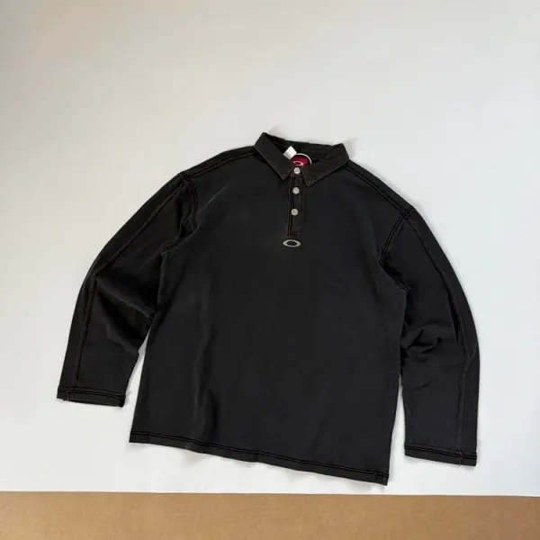 Oakley VTG x Oakley Long Sleeve Polo Black Polo Shirt - 5