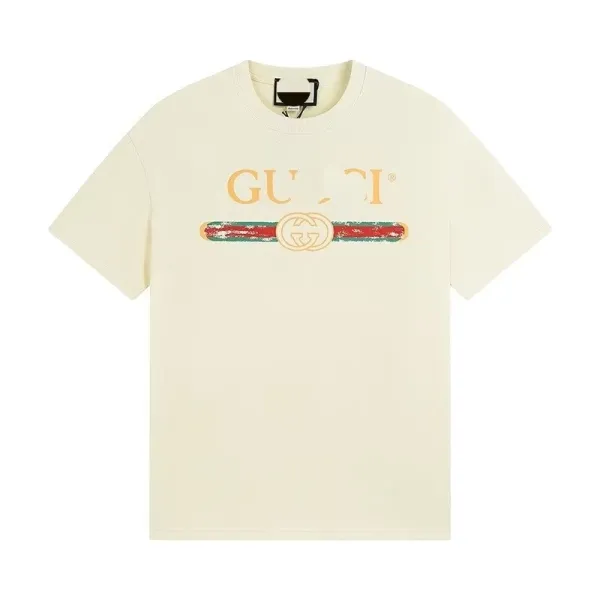 Gucci Vintage Logo Print Beige T-Shirt - 1