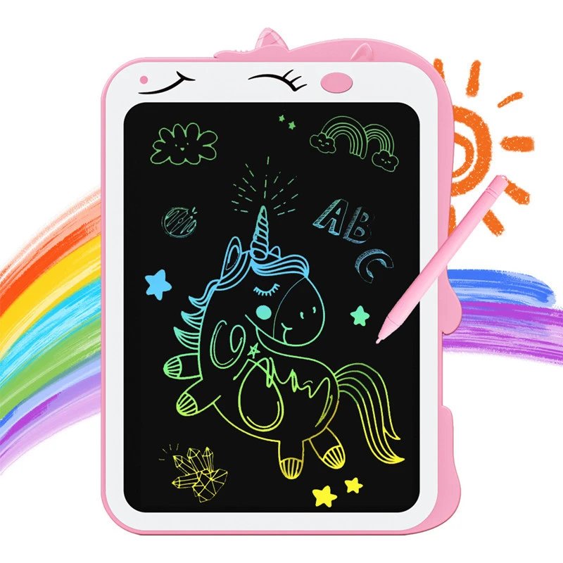 Design LCD Drawing Tablet Pink Unicorn Kids Writing Board Electronics