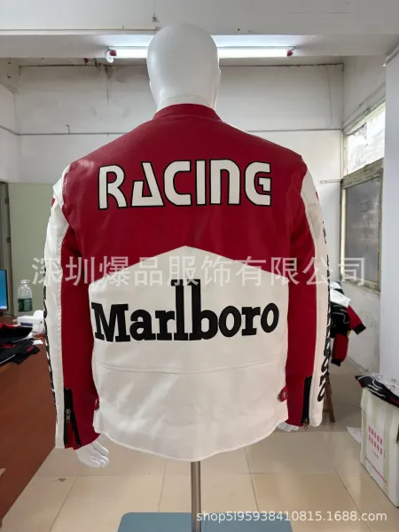 Design Mercedes-Benz x Motul Racing Leather Jacket White / Black Leather Jacket - 5